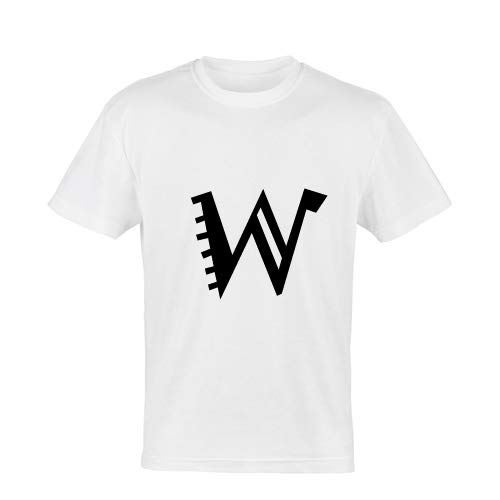 imPRESSWhite Polyester T Shirt with Joker Letter W Design