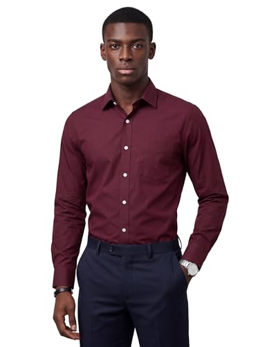 Image of INKAST Men's Cotton Blend Plain Formal Shirt | Full Sleeves Solid Shirts| Straight Regular Fit | Office and Regular Wear