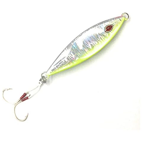 Tady Lures TSP Tuna Slow Pitch Jigs Flutter Fall Saltwater Jigging (Yellow Holo, 250g) Cover