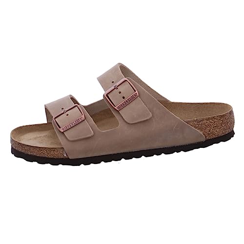 Image of Birkenstock Arizona Birko-flor Softfootbed, Unisex Adults' Mules, Brown Tabacco Brown Tabacco Brown, us-0 / asia size s