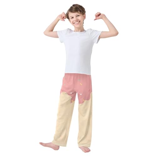 Waffle Cone Boys Pants Boys Athletic Pants Long Pant for Boywith Pockets Wide-Leg Size 6-14Y3