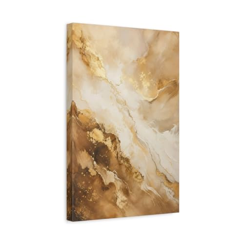 Toile fluide or et beige 30x45 cm pour décoration de salon