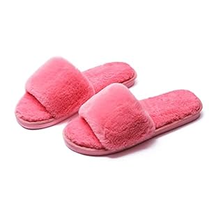 Dames pluche faux bont geheugenschuim comfortabele platte spa slippers