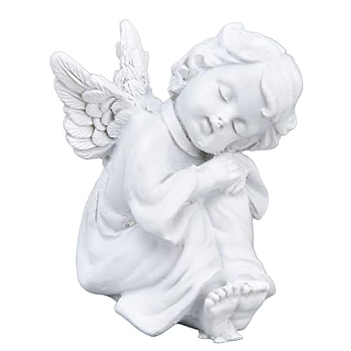 Figura de ángel, Estatuilla de querubín sentado en resina, Colección de ángel guardián, Decoración para interior y jardín, 6x5.5 cm, Material resistente, Regalo conmemorativo para bodas y Navidad | Ya disponible en tu tienda friki favorita! En mundofriki.es!