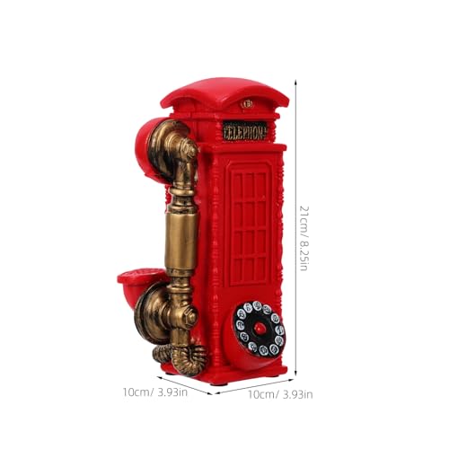 Cabina de teléfono roja de resina para renovar la decoración del hogar sosa 2