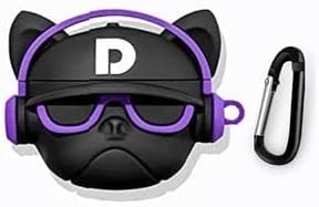 Prolet Cute 3D Bulldog Fashion Character Silicone Cases Compatible with AirPods Pro Case Cover New 3D Design Shockproof Protective Case for Airpod Pro Case[ AIRPOD NOT Included]-Bulldog D Black