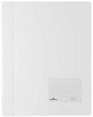 5er Sparpack DURABLE Hunke & Jochheim Schnellhefter DURALUX®, transluzente Folie, für A4 Überbreit, 280x332mm (weiß, 5 Stück)