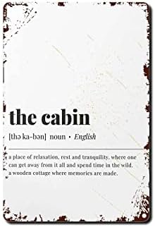 viemso Tin Sign Cabin Definition Decorative Cabin Wall Art Cabin Poster Cabin Sign Minimum Dictionary Wall Art Fun Home Decor Bistro Cartel de Chapa Decoración de pared 8x12inch