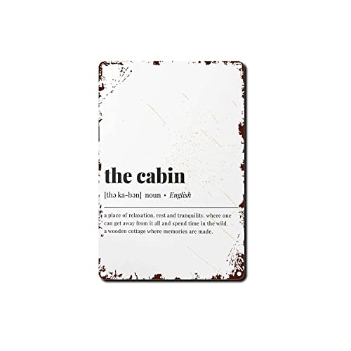 Viemso Tin Sign Cabin Definition Decorative Cabin Wall Art Cabin Poster Cabin Sign Minimum Dictionary Wall Art Fun Home Decor Bistro Cartel De Chapa Decoración De Pared 8X12Inch #TOP3