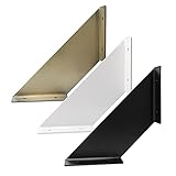 2X Regalwinkel Lichtenberg | Regalhalter Metall Wandmontage flexibel | Regalträger Wandregal schmal Schweberegal Küche Büro Bücherregal schwerlast Regalstütze Natural Goods Berlin (200mm Tiefe, Weiß)