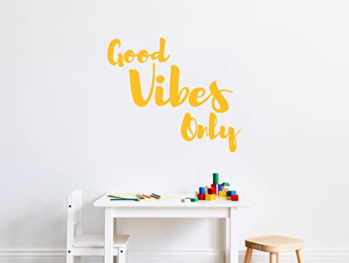 Positive Vinyl Wall Decal - Customizable Inspirational Quote - Good Vibes Only - Home Decor For Bedroom, Family Room, Classroom, Or Office - Removable Sticker #TOP4