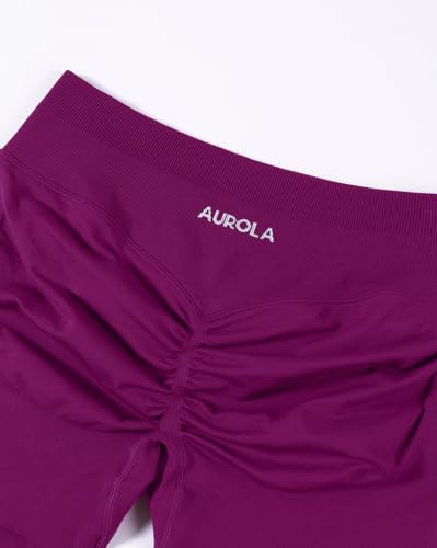 Image of AUROLA Influence Workout Shorts for Women,2.5 3.5 4.5 5.5 6.5 No Roll Up Squat Proof Scrunch Seamless Compression Gym Short
