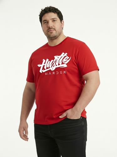 Image of Toodlegram Men Plus Size Printed T-Shirt | Round Neck Half Sleeves | Regular Fit Big & Tall | Pure Cotton Casual Summer Wear T-Shirt for Men