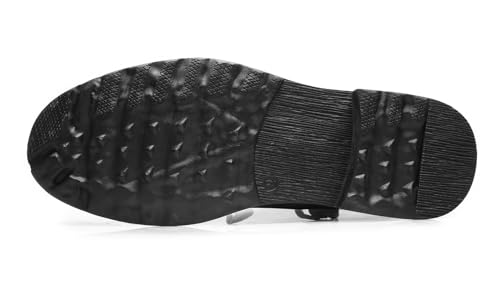 Retro Women Black Lace-up Combat Boots Leather Classic Low Block Chukka Ankle Boots for Women4