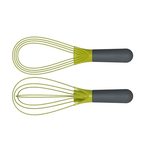 Joseph Joseph Twist Whisk- 2 in 1 - frusta piatta e a palloncino - Adatto per pentole antiaderenti, Silicone, Grigio / Verde - immagine 6