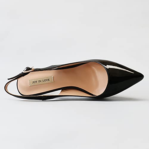 Joy In Love Womens High Heels Slingback Pumps Shoes Stiletto Strappy Sandals Black 8.5 Us #TOP1