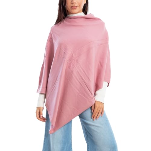 Poncho de mujer Toocool HM115 manta cálida con flecos para las tardes de otoño