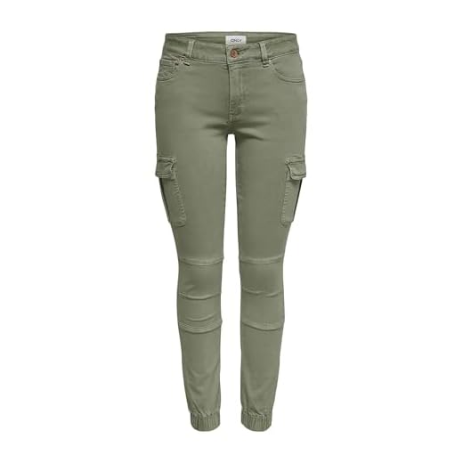 ONLY Damen Ankle Jeans Cargohose Missouri 15170889 Oil Green 34/30