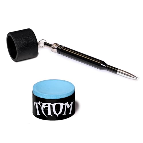 Taom Pyro Billiard Pool Cue Premium Chalk - Blue - with Bullet Chalk Holder