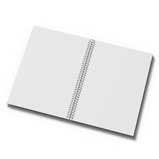 Image of A4 Spiral Notebook Set, Pack-4, 200 Pages Each, White Ring Binding, Plain /Unruled, 75 GSM Chlorine-Free Paper, 200 Total Pages