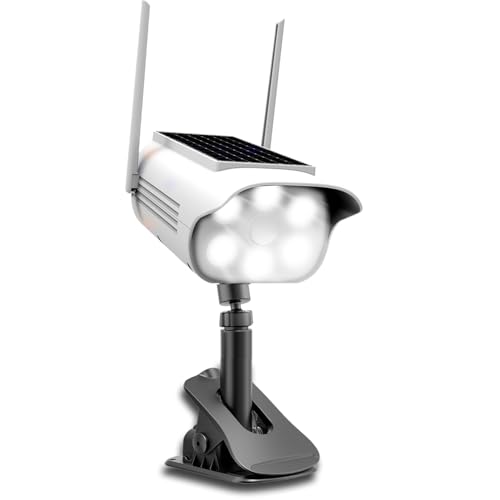 Image of Fake Security Camera Solar Light, Outdoor Dummy Camera Solar Powered Light with 3 Mounts (Magnetic, Clip, Octopus), Easy Install for Eaves, Fence, Wall, Glass & Metal Surfaces
