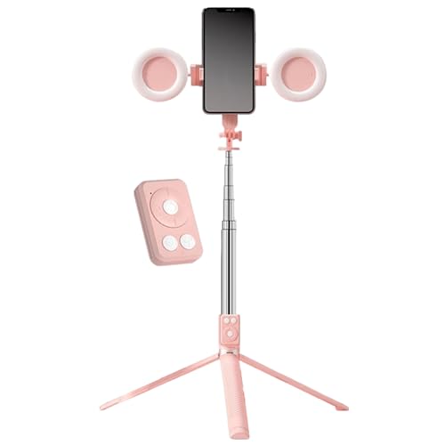 Trépied pour téléphone avec lumière LED en aluminium réglable