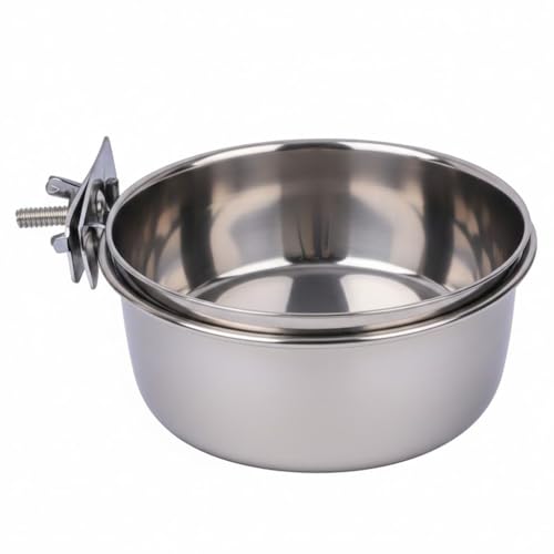Image of Pets Empire Best Stainless Steel Birds Coop Cup Feeder Bowl (200ML, COOP Cup CLAMP Holder)