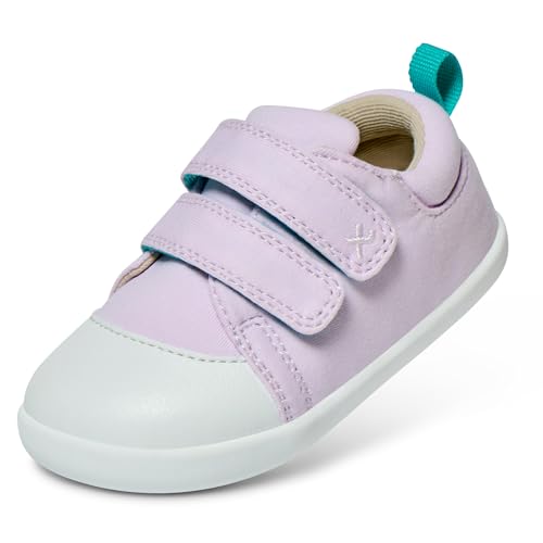 Ten Little First Walker Baby Shoes & Toddler Shoes for Boys & Girls - Lightweight Breathable Cotton Baby Walking Shoes - Non-Slip Wide-Feet Walking Shoes for Babies - Lavender Size 5.5