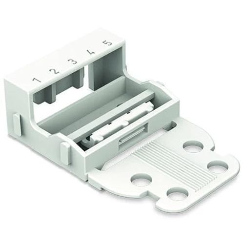 Image of 221-505 | WAGO 221 Series mounting Carrier (24-12 AWG) | 5-Conductor | for Panel Mount | White | [Box of 10 Pieces]