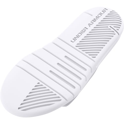 Under Armour Sandales CORE Path, claquettes pour hommes idéales pour le vestiaire ou la piscine, sandales ultra-respirantes, Hommes, White / White / Black, 45