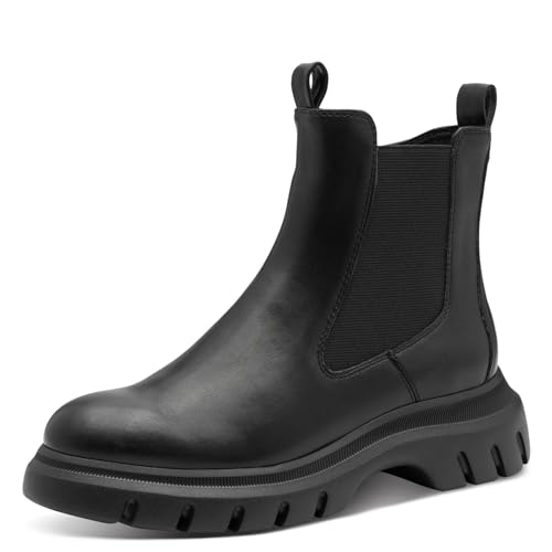 MARCO TOZZI Damen Chelsea Boots mit Chunky-Sohle Modern, Schwarz (Black), 40 EU