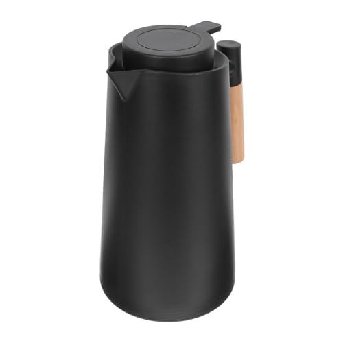 DECORNIJIA 北欧家用保温壺 木製ハンドル付き 大容量ガラス内胆 サーマルケト