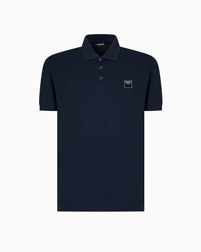 Polo Emporio Armani manches courtes L en coton premium bleu marine