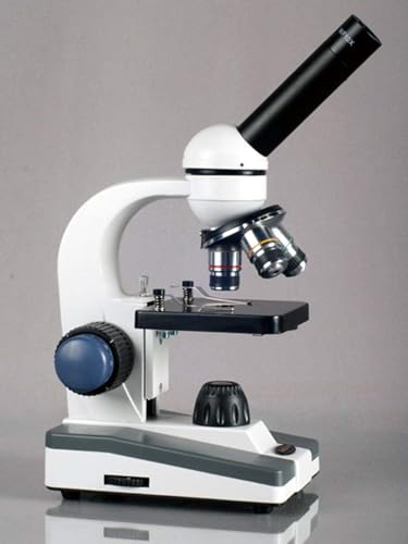 AmScope M150 Microscope monoculaire composé, WF10x Oeil, 40x-400x Agrandissement, LED Illumination, Brightfield, Condenseur mono-Lens, Coeurs et Fine Focus, Stade Plain, 110V