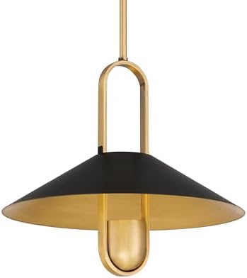 Minka Lavery 151-876 Goldenridge 15" Wide LED Pendant - Matte Black and Legacy Brass