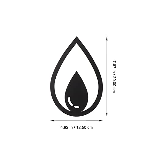 HOMSFOU Home Decor Metal Wall Art: Air Fire Symbol Sign 4pcs Geometric Wall Hanging for Home Living Room Decorative Wall Decoration Black 3d Wallpaper - Image 2