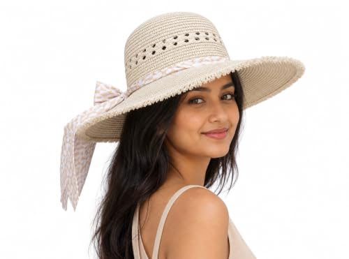 Image of Summer Medium Brim Floppy Beach Straw Hats for Women