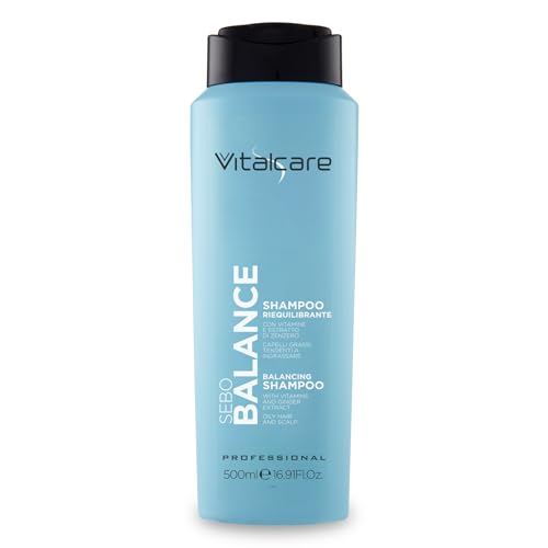 Vitalcare | Sebo Balance - Shampoo Riequilibrante, Shampoo per Capelli Grassi o Tendenti ad Ingrassare, con Vitamine e Zjcomplex, 500 ml