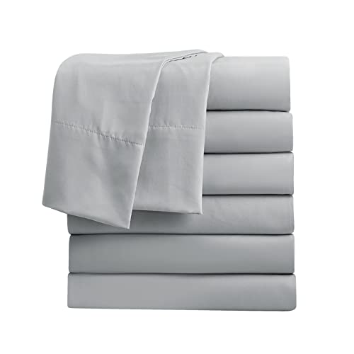 Draps plats pour salons et hotels lot de 6 microfibre lit double