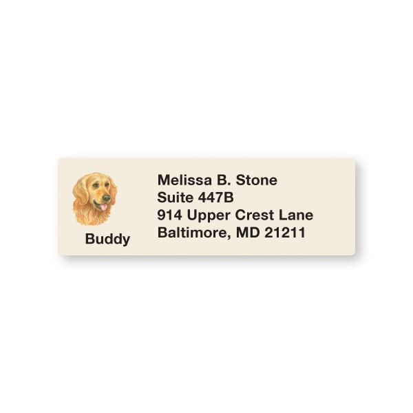 Golden Retriever Set of 215 Sheeted Address Labels
