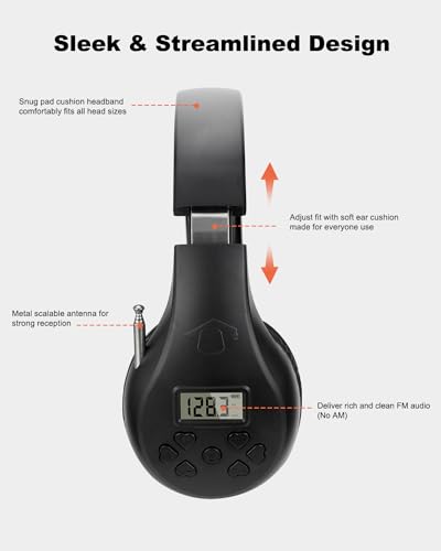 Zoofeed HANW-5627-JKHG Portable Personal Fm Radio Headphones With Best Reception, Walkman Wireless Headset Fm Radio Ear Muffs thumb #4