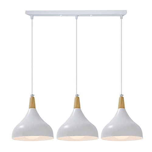 Hongho 3 Lumières Lustre Moderne Industriel Suspension Plafonnier E27 Socket Luminaire LED Hauteur Réglable Conception pour Chambre Salon Cuisine (Ampoule Non Incluse) Cover