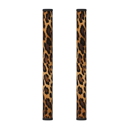 Juego de 2 fundas para manija de puerta de refrigerador, estampado retro de leopardo y guepardo, fundas lavables para manijas de electrodomésticos de cocina para microondas, estufa, horno