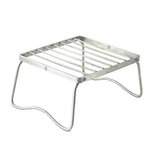 Folding Camping Grilling Ständer Edelstahl Lagerfeuer Holzkohlegrill Lagerfeuer Kohlegrillrost Grillrost für Outdoor-Grill, 23x19.5x11cm