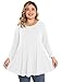 BELAROI Plus Size Tops for Women 3/4 Sleeve Comfy Tunic for Leggings Loose Casual T-Shirt(3X, White)