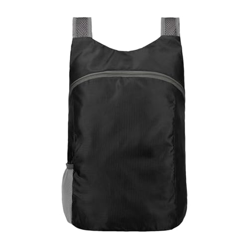 Mochila negra – Bolsa de viaje ligera de 20 pulgadas para aventuras de senderismo, diseño impermeable con función de almacenamiento, mochila de gimnasio para viajes de camping deportivos, nailon negro