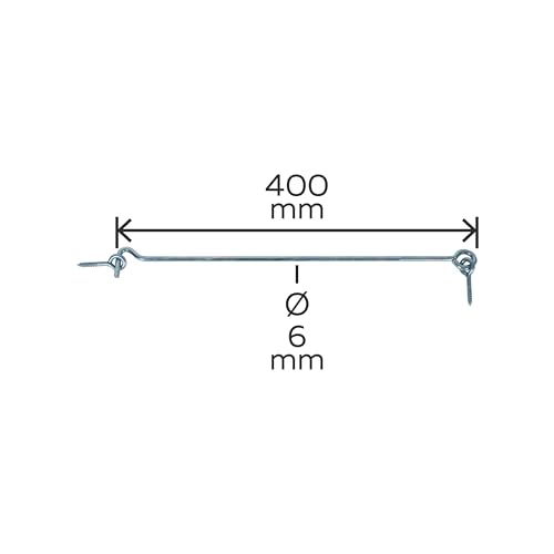 Alberts 209230 Sturmhaken | mit Winkelplatten oder Ösen | galvanisch verzinkt, dickschichtpassiviert | Länge 400 mm | Haken-Ø 6 mm