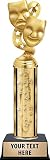 Drama Masks with Stars Trophies - Gold Stars Drama Masks with Stars Trophy with Custom Engraving Prime