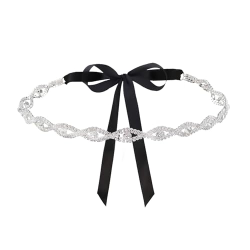 Rhinestone Wedding Waist Belt, Handcrafted Bling Crystal Bridal Belts Glitter Ribbon Belt for Women2