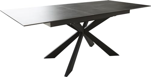 DELIFE Esszimmertisch Daven Grau Keramik 160/200x90x76cm ausziehbar